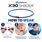 How to wear the X30 Shader Phiten titanium necklace in three steps