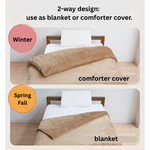 Phiten Star Series 2 Way Covering Blanket Brown Single