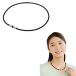 PHITEN RAKUWA NECKLACE MG METALLIC BLACK 50CM